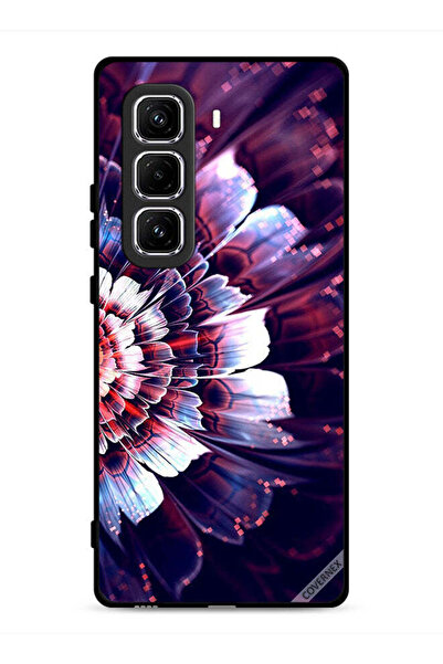 Covernex غطاء حماية لهاتف Infinix Hot 50 Pro 4G مزين بزهرة كبيرة عاكسة على ال...