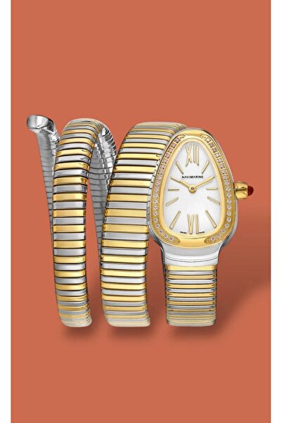 Navimarine nvm7007 Taşlı Bezel Yılan Model Kadın Kol Saati