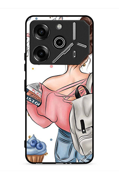 Covernex غطاء حماية لهاتف تكنو بوفا 6 برو 5G، مطبوع عليه رسومات يد فتاة