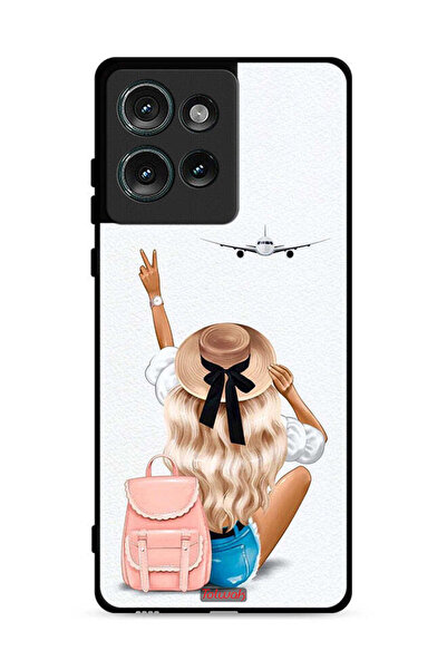 Tolwak غطاء حماية لهاتف موتورولا إيدج 50 - فتاة تحب السفر