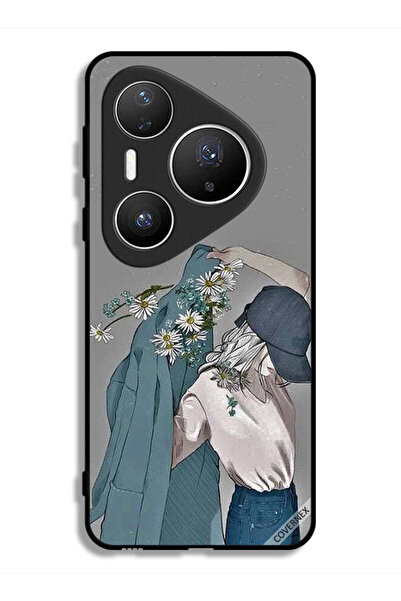 Covernex غطاء حماية لهاتف هواوي بيورا 80 برو بلس، رسم فتاة ترتدي معطفًا