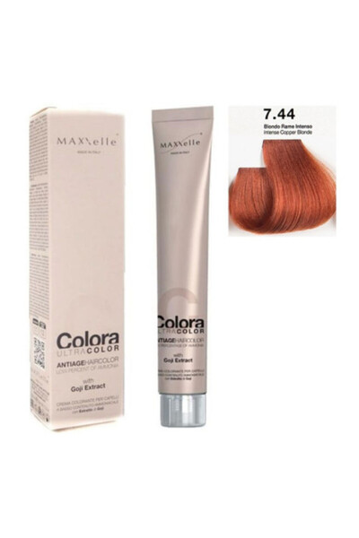 Maxxelle Blond Aramiu Intens 7.44 Vopsea Colora cu extract de Goji