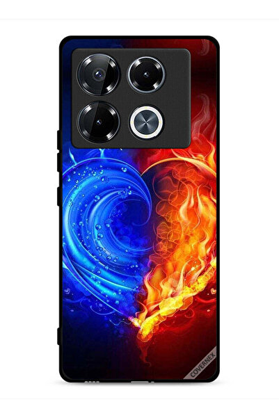 Covernex غطاء حماية لهاتف Infinix Note 40 Pro 5G بخلفية قلب النار والماء