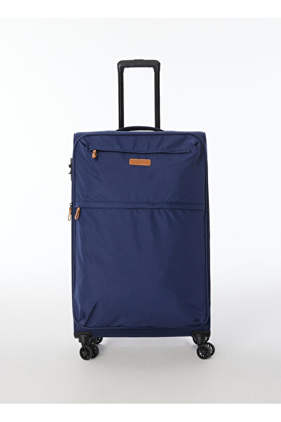 Fabrika Lacivert 36x55x22 cm Büyük Boy Çekçekli Kumaş Valiz 28