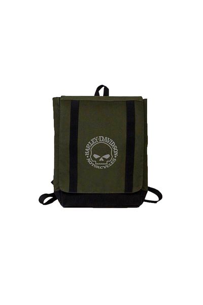 Z zepplin Harley Chopper Skull Logo Green Backpack