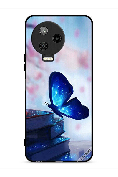 Covernex غطاء حماية لهاتف Infinix Note 12 Pro 4G بتصميم فراشة جالسة على كتاب