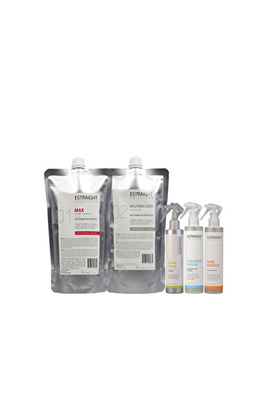 Istraight Kit de îndreptare permanentă a părului pentru păr gros și rezistent 400 ml