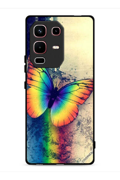 Covernex غطاء حماية لهاتف Infinix Note 50s بتصميم فراشة قوس قزح عتيقة