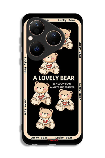 Tolwak غطاء حماية لهاتف هواوي بيورا 80 بتصميم دب جميل