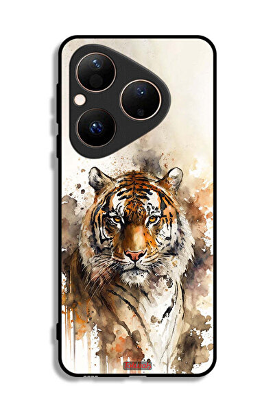 Tolwak غطاء حماية هواوي بيورا 80 بطبعة فن تجريدي من جلد الفهد