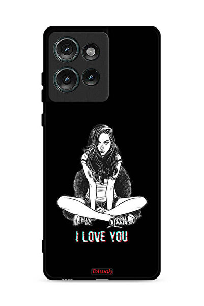 Tolwak غطاء حماية لهاتف موتورولا إيدج 50 برسومات "أحبك"