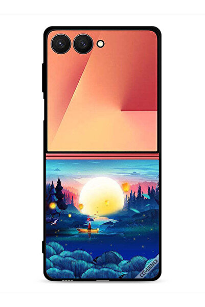 Covernex غطاء حماية لهاتف Samsung Galaxy Z Flip7 بتصميم منظر غروب الشمس