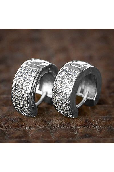 Choice E703 Huitan Small Mini Circle Earrings Women/Men Micro Paved Shiny CZ Personality Hoop Earrings for