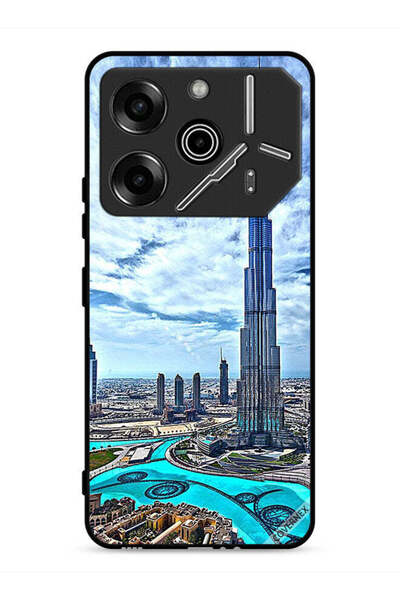 Covernex غطاء حماية لهاتف تكنو بوفا 6 برو 5G، برج خليفة، غيوم تلامس السحاب