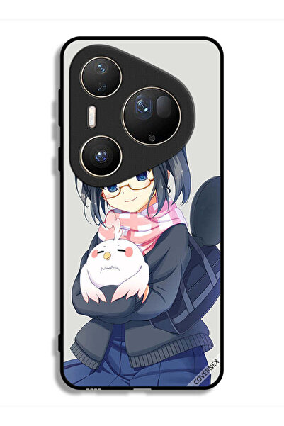 Covernex غطاء حماية فائق من هواوي بيورا 80، رسم فتاة تحمل حيوانًا أليفًا