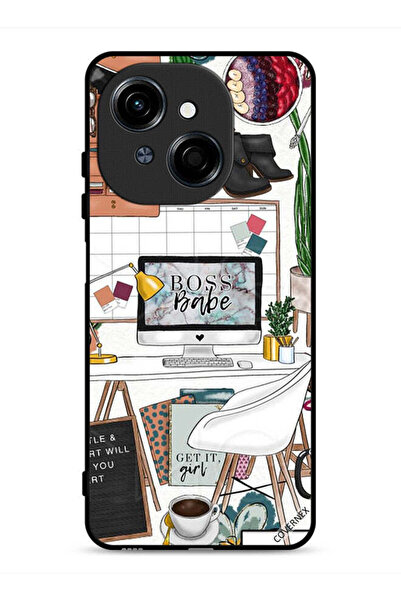 Covernex غطاء حماية لهاتف Tecno Spark Go 1S 4G بطبعة Boss Babe Art Clip