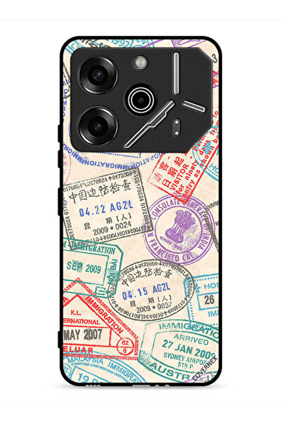 Covernex غطاء حماية لهاتف Tecno Pova 6 Pro 5G بنقشة طوابع السفر