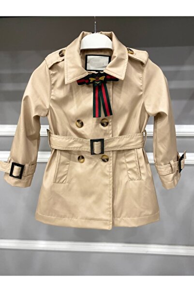 HÇ Hülya Çelik KİDSWEAR 2018 KIZ ÇOCUK TRENÇKOT BEJ TRENÇKOT