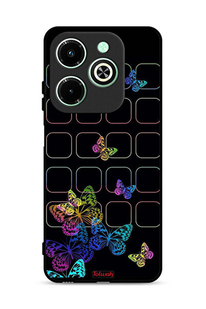 Tolwak غطاء حماية لهاتف Infinix Hot 40i 4G بنقشة فراشات ملونة