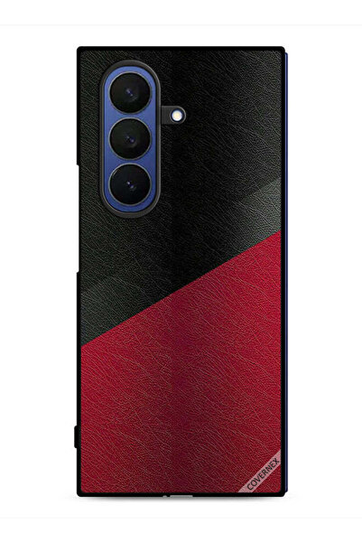 Covernex غطاء حماية جلدي بنمط هندسي لهاتف Samsung Galaxy Z Fold7