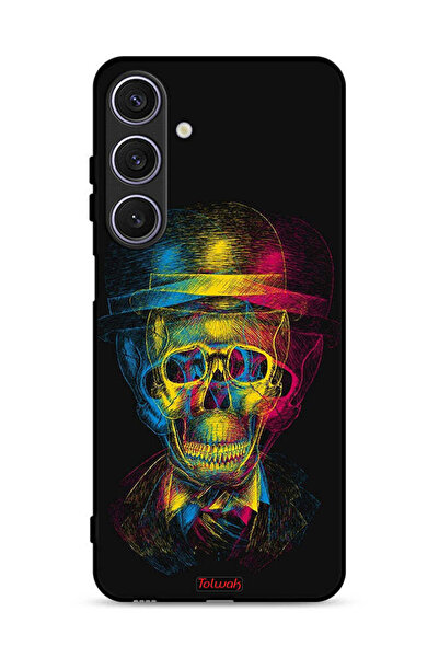 Tolwak غطاء حماية لهاتف Samsung Galaxy A26 بتصميم جمجمة وقبعة ملونة وفن خيالي