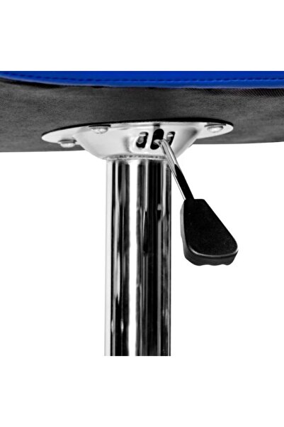 AWF AL WADI FURNITURE Eele Single Adjustable Swivel PU Leather Box Bar stool Bar Chair Kitchen Counter Chair Blue