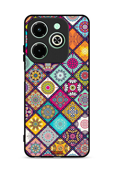 Tolwak غطاء حماية لهاتف Infinix Hot 40i 4G بنقشة مربعات ماندالا