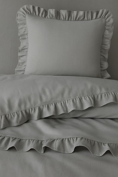 Violacasa Double Ruffle Duvet Cover Set 100% Cotton Private