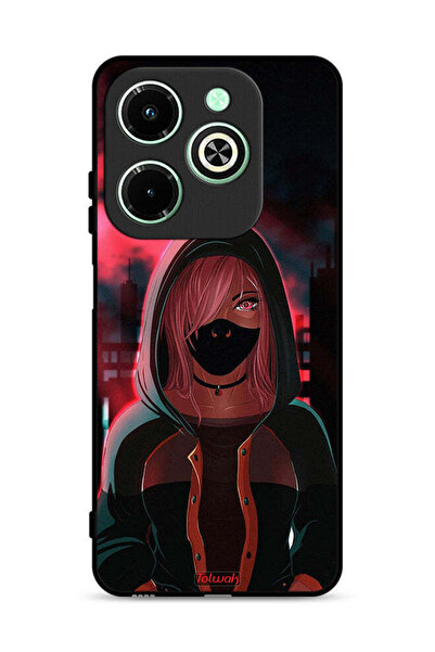 Tolwak غطاء حماية لهاتف Infinix Hot 40i 4G برسومات فتاة ترتدي قناعًا
