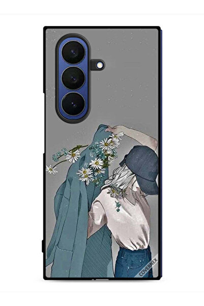 Covernex غطاء حماية لهاتف سامسونج جالاكسي زد فولد 7، رسم فتاة ترتدي معطفًا