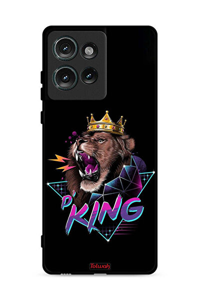 Tolwak غطاء حماية لهاتف موتورولا إيدج 50 بطبعة الأسد الملك