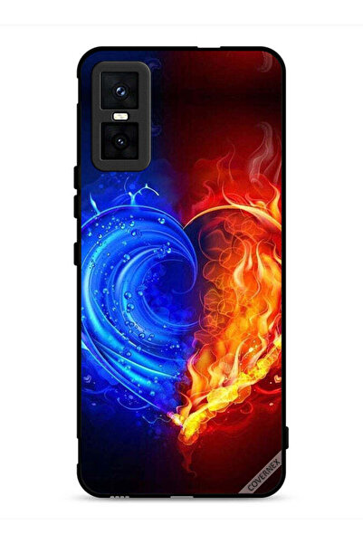 Covernex غطاء حماية لهاتف Infinix GT 30 Pro بخلفية قلب النار والماء