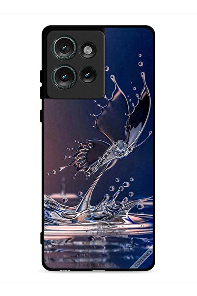 Covernex غطاء حماية لهاتف موتورولا إيدج 50 بنقشة قطرات الماء على شكل فراشة