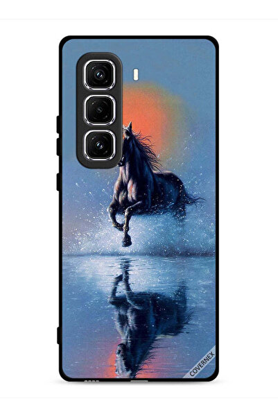 Covernex غطاء حماية لهاتف Infinix Hot 50 Pro 4G، رسم حصان يركض في الماء