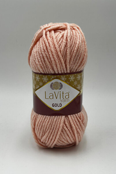 LaVita Yarn Ață de tricotat manuală aurie 100% acrilic 100gr (4010 A.PUDRA)
