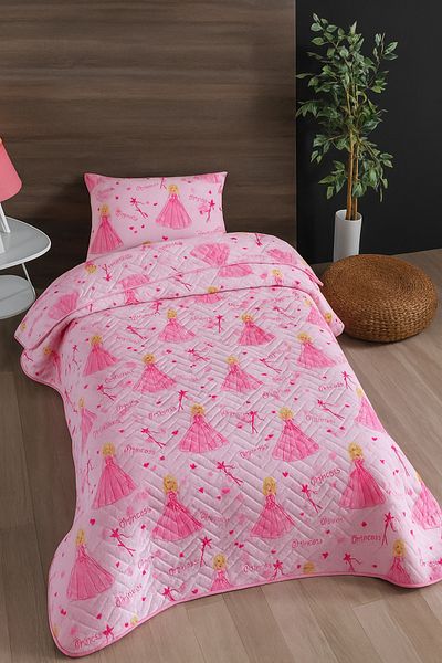 ELY PARKER Princess Patterned Single Pique – Bedspread Set 160X230 cm + 1 Pillowcase (Without Sheets)
