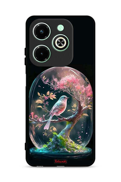 Tolwak غطاء حماية لهاتف Infinix Hot 40i 4G بتصميم Bird In Jarr