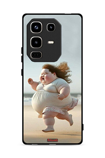 Tolwak غطاء حماية لهاتف Infinix Note 50 Pro 4G، صورة فتاة سمينة تركض