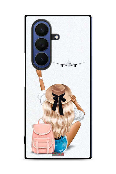 Tolwak غطاء حماية لهاتف Samsung Galaxy Z Fold7 بتصميم فتاة تحب السفر