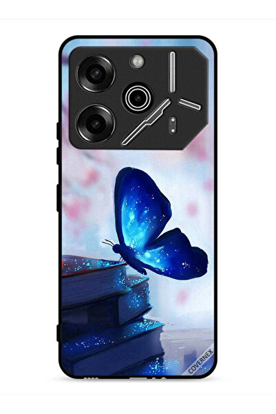 Covernex غطاء حماية لهاتف تكنو بوفا 6 برو 5G بتصميم فراشة جالسة على كتاب