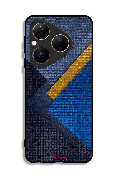 Tolwak غطاء حماية لهاتف هواوي بيورا 80 بنقشة مثلثات جلدية