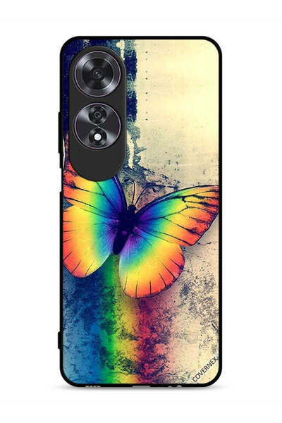 Covernex Oppo A60 Protective Case Cover Vintage Rainbow Butterfly
