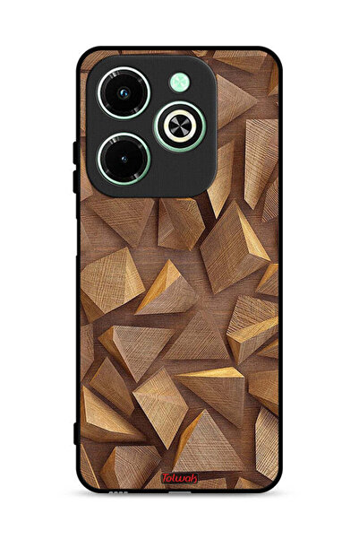 Tolwak غطاء حماية لهاتف Infinix Hot 40i 4G، قطع خشبية فنية