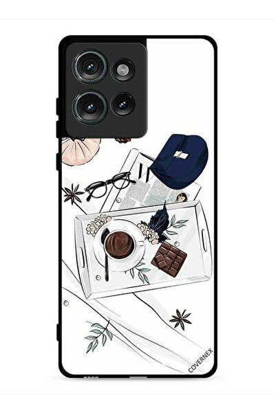 Covernex غطاء حماية لهاتف موتورولا إيدج 50 بنقشة القهوة والشوكولاتة