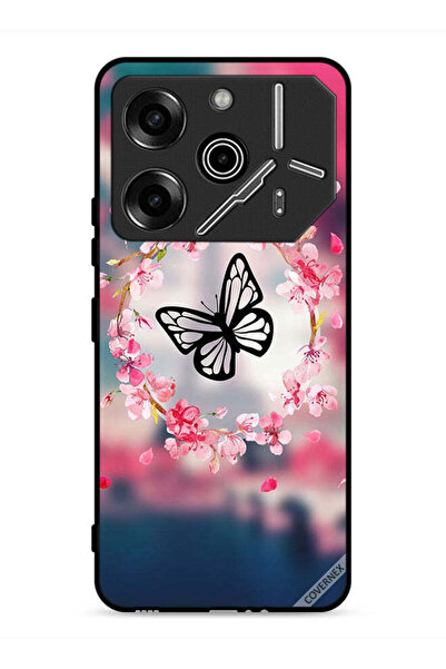 Covernex غطاء حماية لهاتف تكنو بوفا 6 برو 5G بتصميم فراشة وحلقة زهور