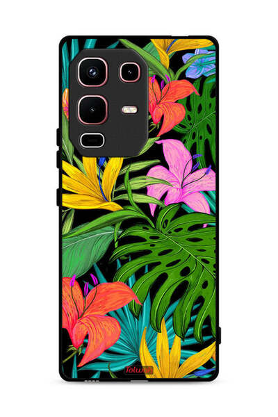 Tolwak غطاء حماية لهاتف Infinix Note 50s بنقشة زهور استوائية وأوراق شجر