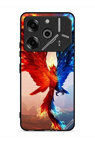 Covernex غطاء حماية لهاتف Tecno Pova 6 Pro 5G بخلفية نسر النار والماء