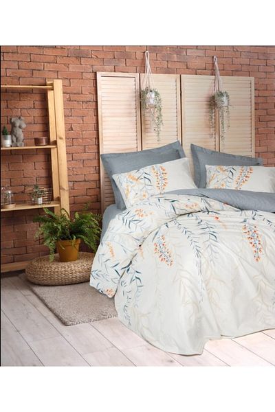 Cotton Box Double Duvet Cover Set Hiedra Indigo