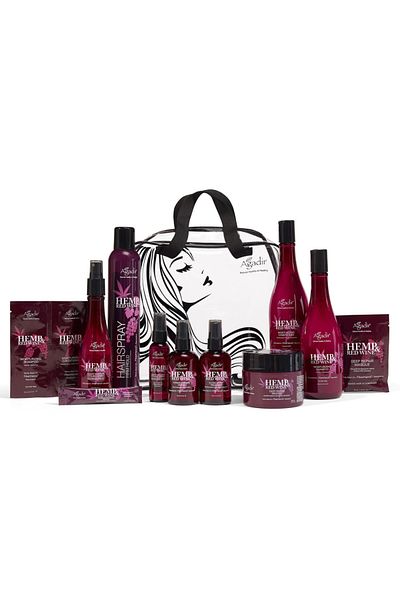 Agadir Delux Hemp & Red Wine Travel Bag Set