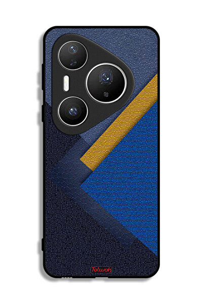 Tolwak غطاء حماية لهاتف هواوي بيورا 80 برو بنقشة مثلثات جلدية